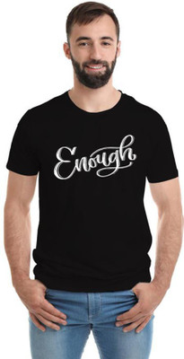 SmarTee Street Typography Men Round Neck Black T-Shirt