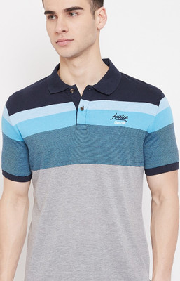 Austin Wood Colorblock Men Polo Neck Reversible Grey T-Shirt