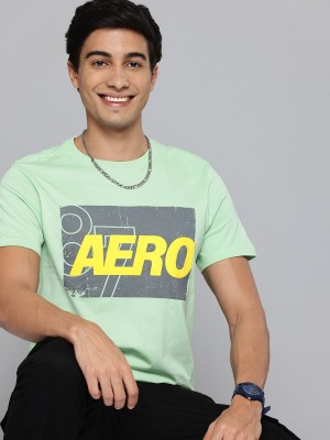 AEROPOSTALE Printed Men Round Neck Green T-Shirt