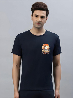 SZN Graphic Print Men Round Neck Grey T-Shirt