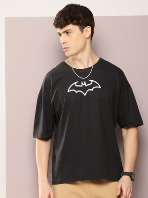 Kook N Keech Batman Graphic Print Men Round Neck Black T-Shirt
