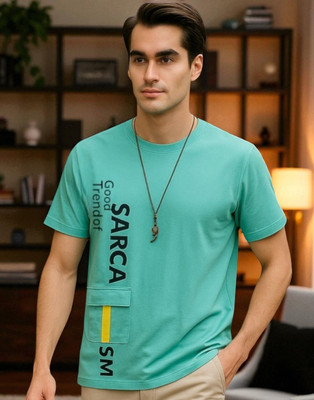 FASHIUM Printed Men Round Neck Green T-Shirt