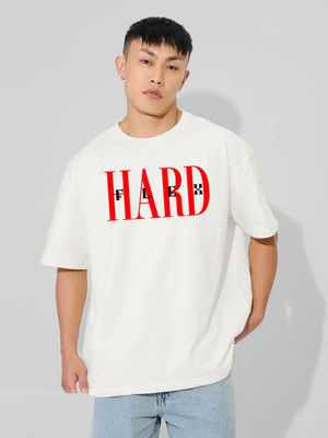 t-hustler Printed Men Crew Neck White T-Shirt