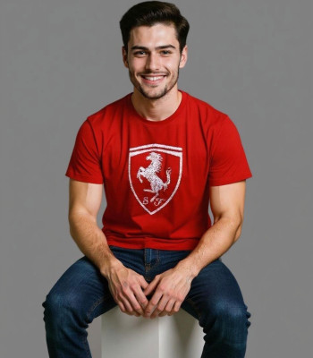 Fashion Fusion Graphic Print Men Round Neck Red T-Shirt