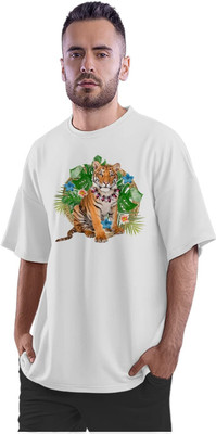 GPGARMENTSS Printed Men Round Neck White T-Shirt
