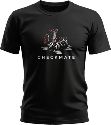 Warriorworld Typography Men Round Neck Black T-Shirt