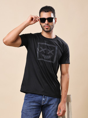 METRONAUT Graphic Print Men Round Neck Black T-Shirt
