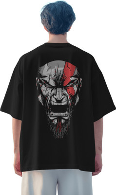 Dhakku Printed Men Round Neck Black T-Shirt