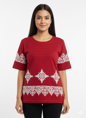 HR enteprise Solid Women Round Neck Pink T-Shirt