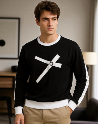 Autna Printed Men Round Neck Black T-Shirt