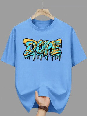 Twenty2Creation Printed Men Round Neck Light Blue T-Shirt