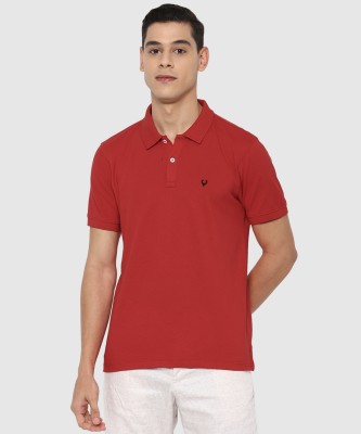 Allen Solly Solid Men Polo Neck Red T-Shirt