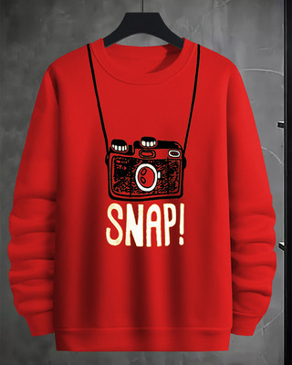 LOOKSEA Printed, Typography Men Round Neck Red T-Shirt