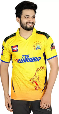 teky Printed Men Polo Neck Multicolor T-Shirt