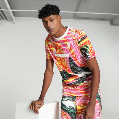 PUMA Printed Men Round Neck Yellow T-Shirt