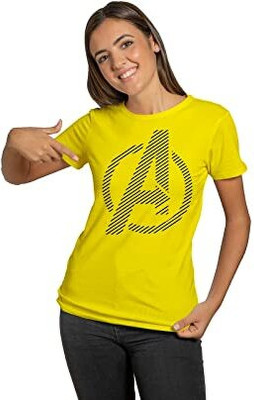 Feel Good Dorex Printed Women Round Neck Yellow T-Shirt