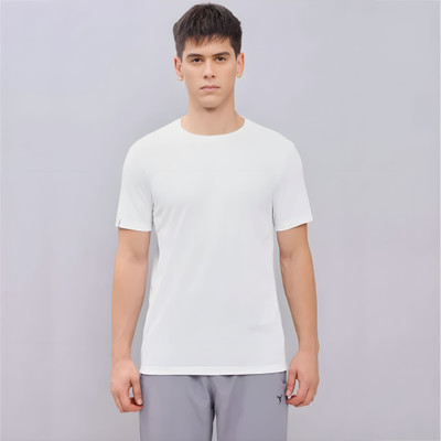 COPEHHI Solid Men Round Neck White T-Shirt
