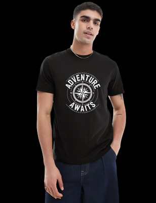 RAN ELEVEN COMPANY Graphic Print Men Round Neck Dark Blue T-Shirt