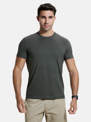 JOCKEY Solid Men Round Neck Green T-Shirt