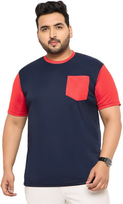 Anicreation Solid Men Round Neck Blue T-Shirt