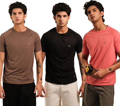 Sirtex Eazy Printed Men Round Neck Brown T-Shirt