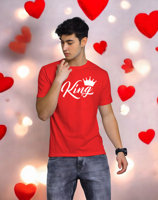 Triptee Printed Men Round Neck Red T-Shirt