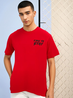 MACK JONNEY Printed Men Round Neck Red T-Shirt