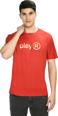 playR Printed Men Round Neck Red T-Shirt