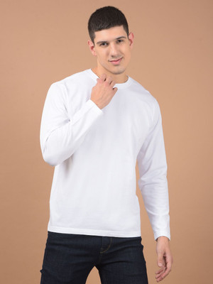 CANTABIL Solid Men Round Neck White T-Shirt