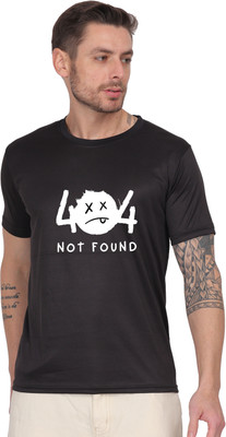 Aaso Graphic Print Men Round Neck Black T-Shirt