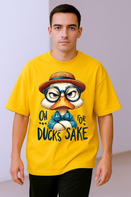 BLOSSOMTRADER Printed Men Round Neck Black T-Shirt