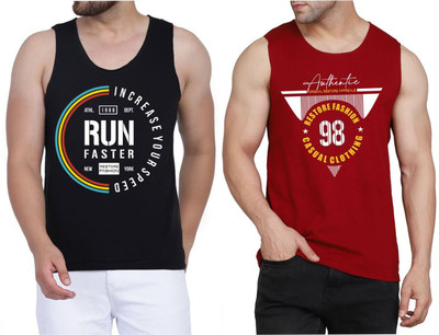 Restore Typography Men Round Neck Black, Maroon, Multicolor T-Shirt