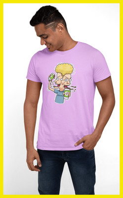 Streetfluencer Graphic Print Men Round Neck Purple T-Shirt