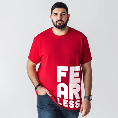 Toodleplus Typography Men Round Neck Red T-Shirt