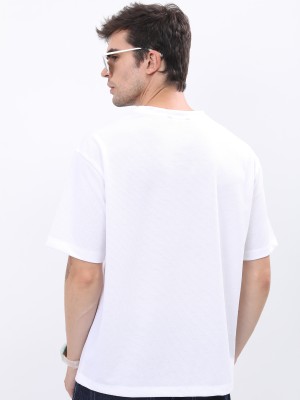 HIGHLANDER Solid Men Round Neck White T-Shirt