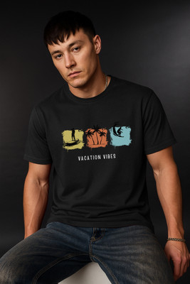 Kapda Culture Graphic Print Men Round Neck Black T-Shirt