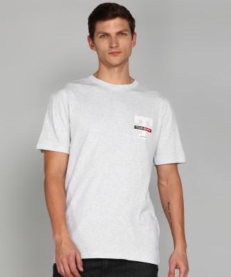 TOMMY HILFIGER Solid Men Round Neck Grey T-Shirt