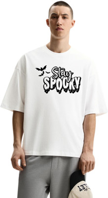 fashnobic Printed Men Round Neck White T-Shirt