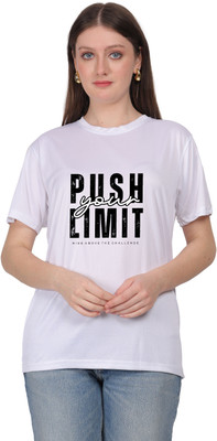 febb Graphic Print Women Round Neck White T-Shirt