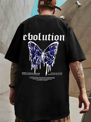 HouseOfCommon Graphic Print Men Round Neck Black T-Shirt