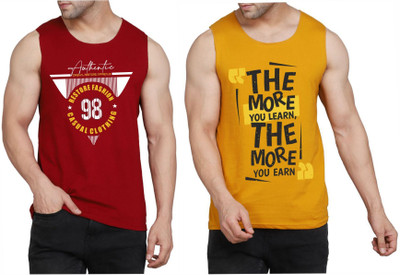 Restore Printed Men Round Neck Maroon, Yellow, Multicolor T-Shirt