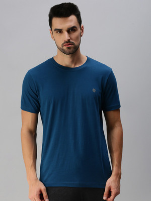ONN Solid Men Round Neck Blue T-Shirt