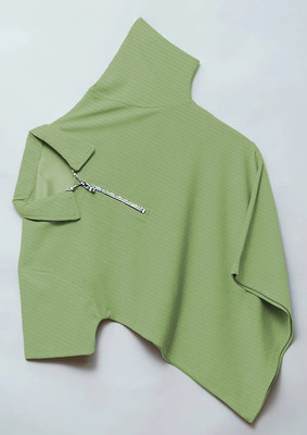 Adiba Fashion Factory Striped Men Polo Neck Light Green T-Shirt