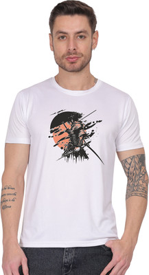 Aaso Graphic Print Men Round Neck White T-Shirt