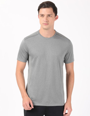 JOCKEY Solid Men Round Neck Grey T-Shirt