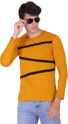 Fookre Striped Men Round Neck Dark Green T-Shirt