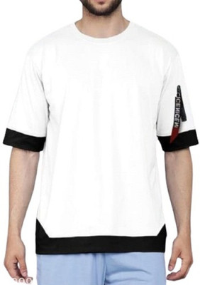 SAHAL FASHION Solid Men Round Neck White T-Shirt