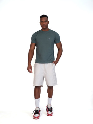GORELAX Solid Men Round Neck Navy Blue T-Shirt