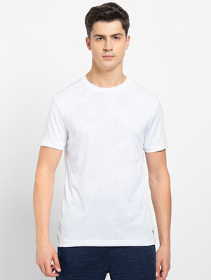 JOCKEY Self Design Men Round Neck White T-Shirt