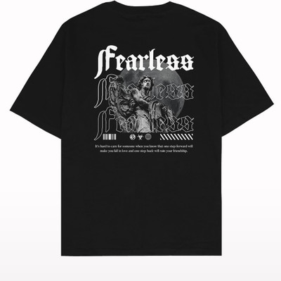 A.S. Creation Printed Men Round Neck Black T-Shirt
